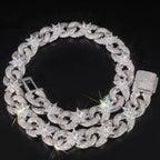 Geometric Flower Cross Cuban Chain