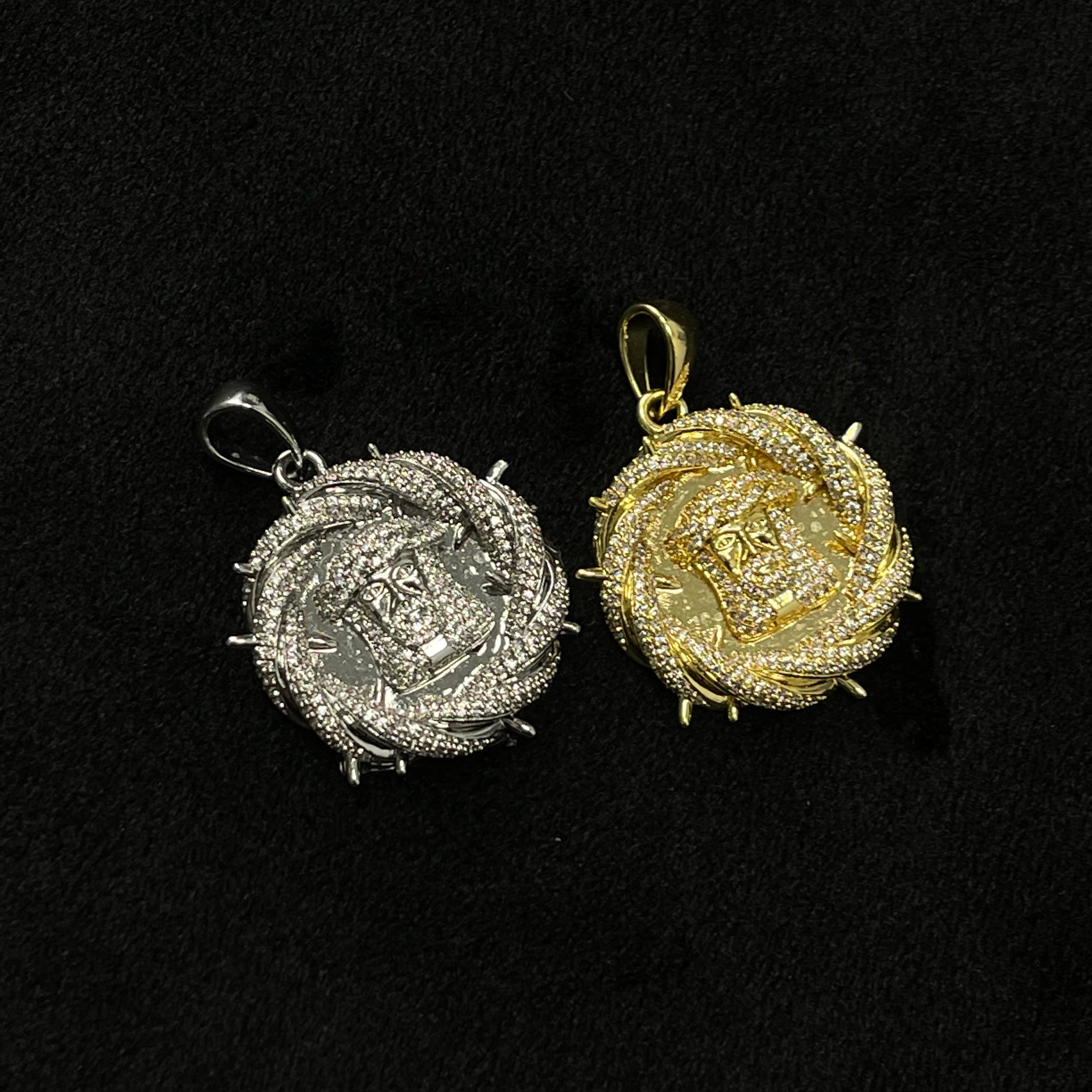 Blinged Out Thorn Ring Jesus Piece | Streetwear Drip & Unapologetic Faith