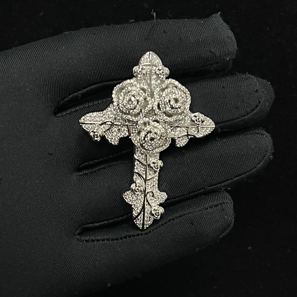 Hip Hop Rose Cross Pendant Jewelry for Men & Women