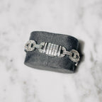 15mm Moissanite Baguette Mariner Bracelet White Gold