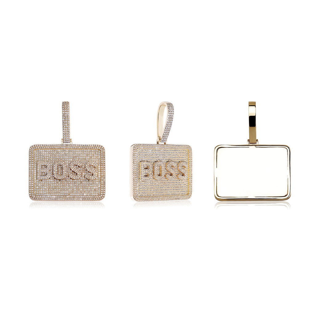 Square Moissanite Diamond Custom Alphabet Pendant