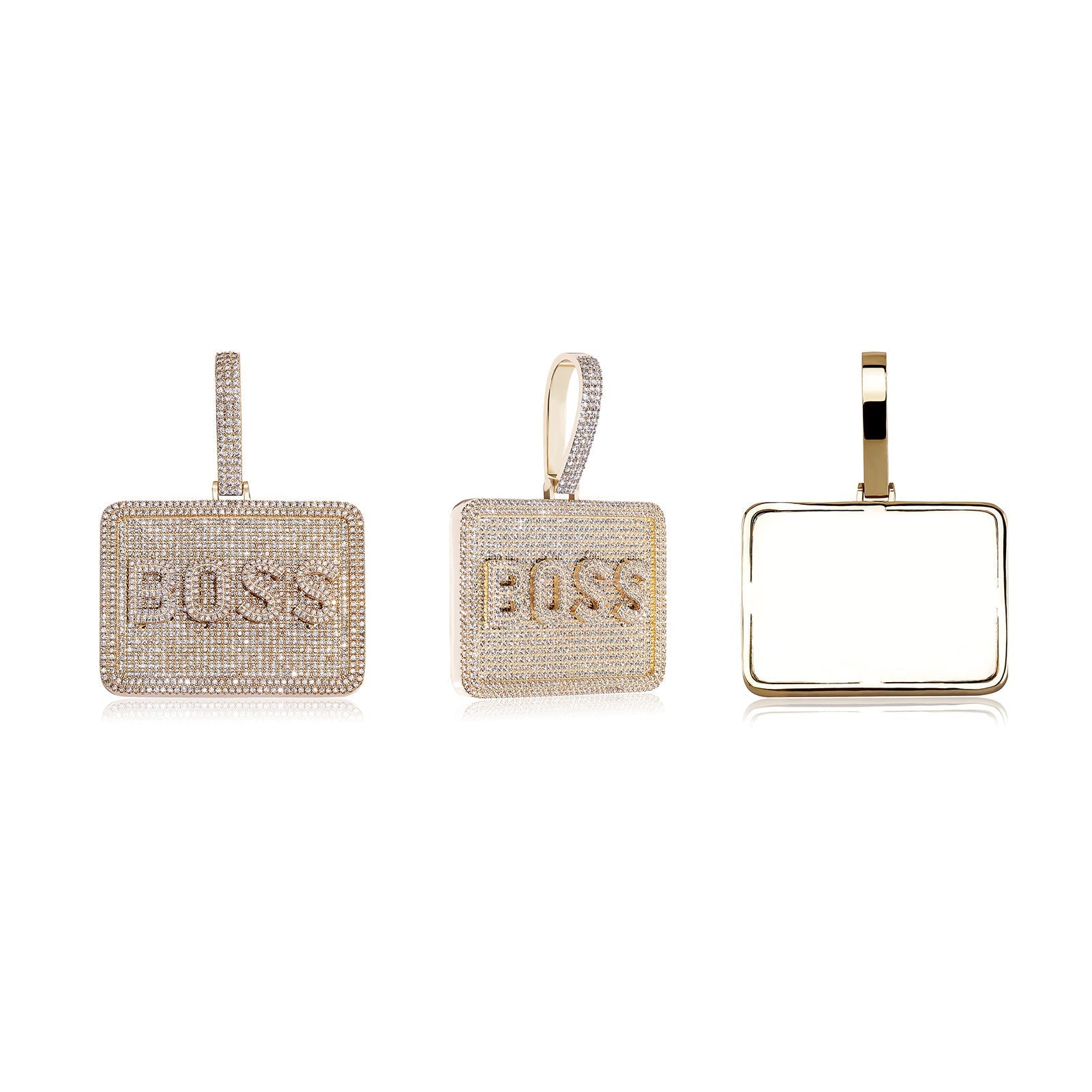Square Moissanite Diamond Custom Alphabet Pendant