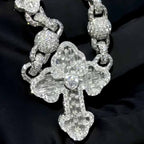 Moissanite Ball Cross Pendant Chain Set