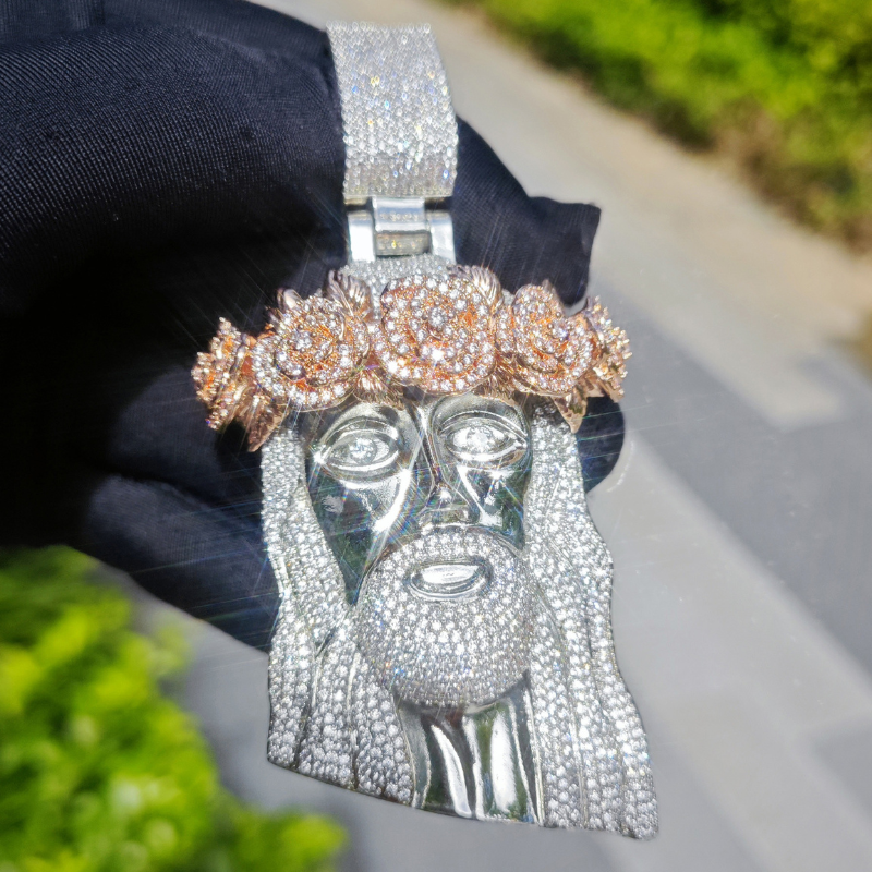 Rose Headdress Jesus Pendant