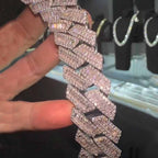 19mm Prong Baguette Moissanite Cuban Chain