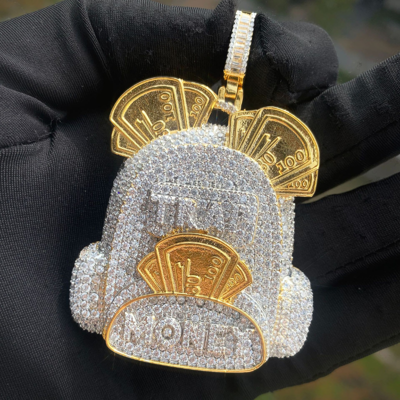 Moissanite Hip Hop Letter Backpack Pendant