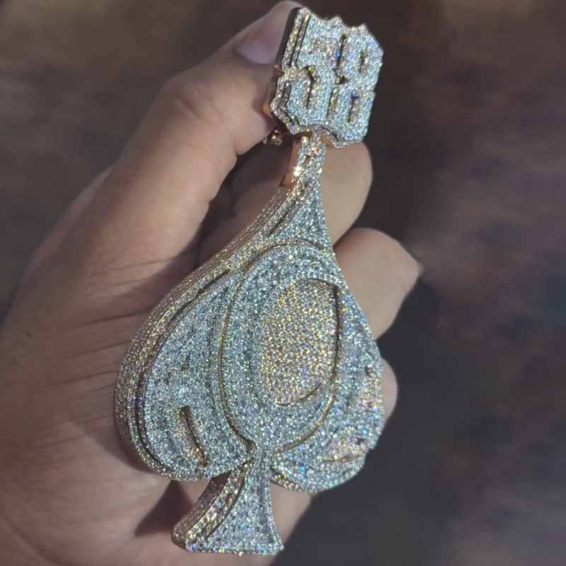 Holiday Discount♠️Came Through Ace of Spade Moissanite Pendant
