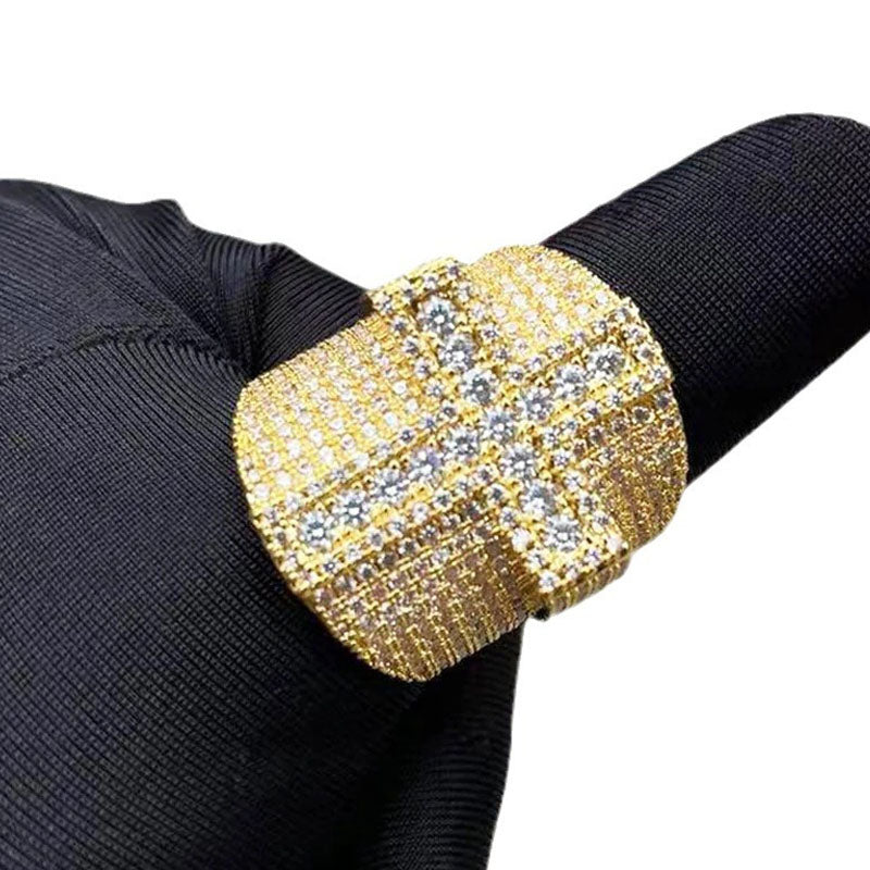 Moissanite Sleeve Cross Ring