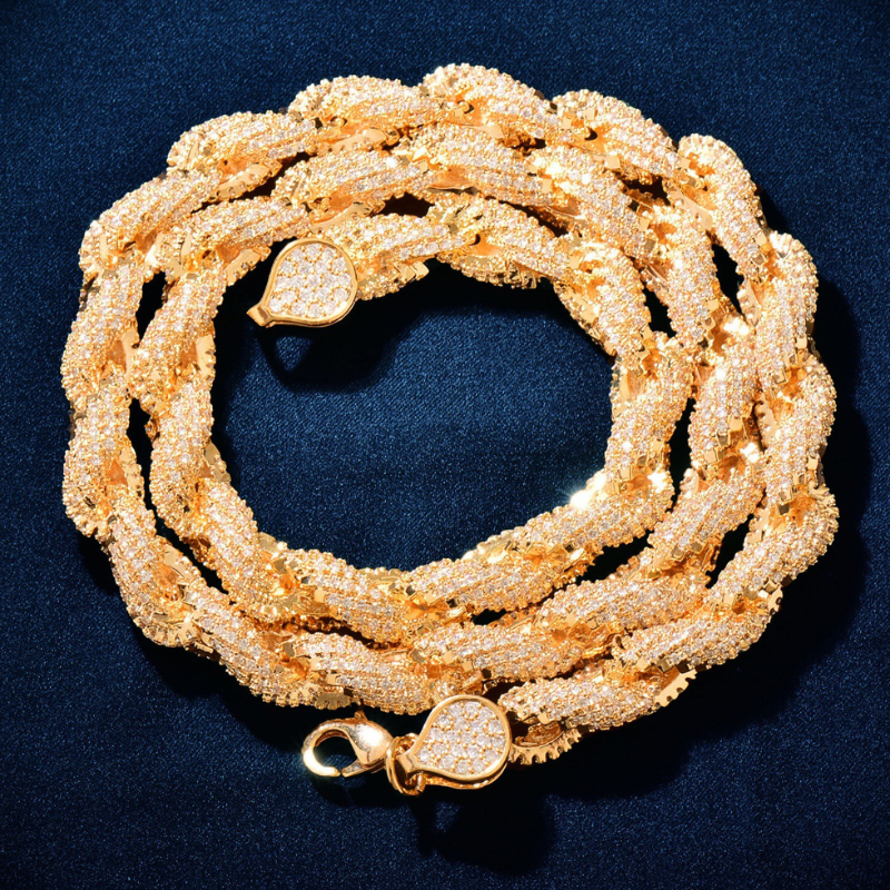 Moissanite Hip-Hop Pave Twisted Chain