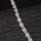 7.5mm Moissanite Hip Hop Round Bead Cuban Bracelet