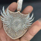 Moissanite Dream Wings Shield Pendant