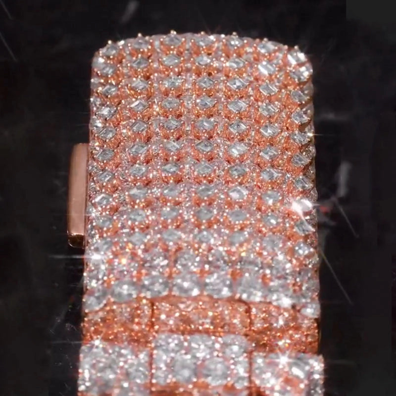 22mm Round and Carre Cut Zircon Cuban Chain