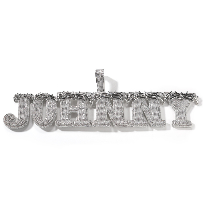 Moissanite Hip Hop Crown of Thorns Custom Letter Pendant