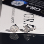 Moissanite Hip Hop Oval Earrings