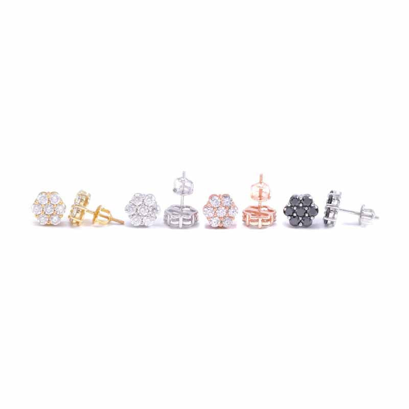 9mm Moissanite Flower Earrings