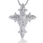 Moissanite Hip Hop Skull Rose Cross Pendant