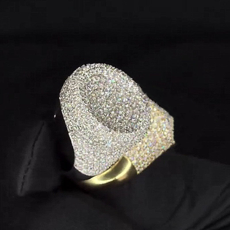 Moissanite Full of Diamond Round Ring