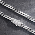 8mm Moissanite Miami Prong Link Chain with Iced Clasp