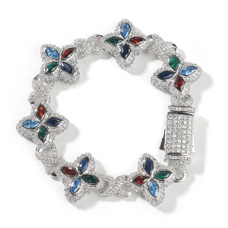 Moissanite Hip Hop Clovers Infinity Bracelet