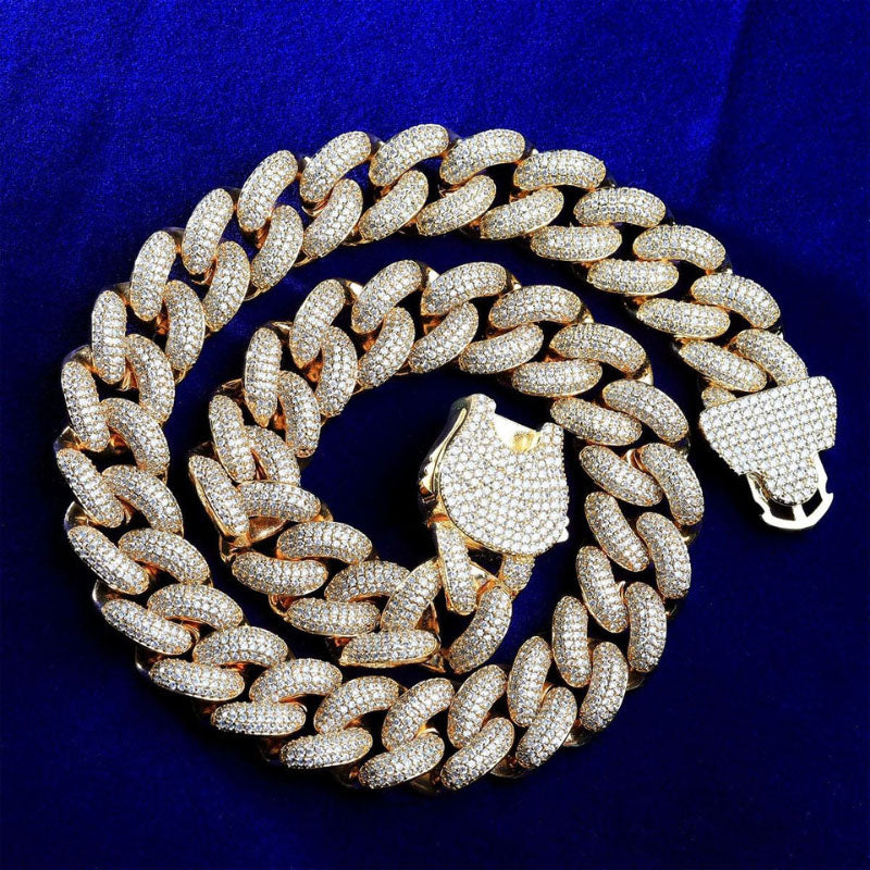 Moissanite Unique Design Buckle Bubble Cuban Chain