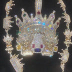 Moissanite Colored Gemstone Crown KING Pendant