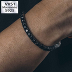 5mm Black Moissanite Tennis Bracelet in Black Gold