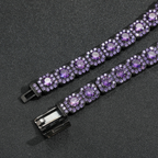 12mm Moissanite Hip Hop Purple Rock Candy Chain
