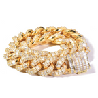 21mm Moissanite Trapezoid Diamond Cuban Chain