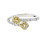 Moissanite Flower Baguette Adjustable Opening Bracelet