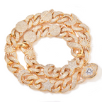 Moissanite Hip Hop Star Moon Sun Eye Cuban Chain