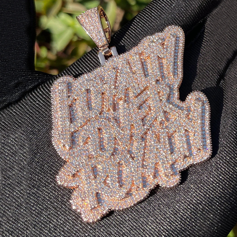 Moissanite Loyalty over Royalty Letter Pendant