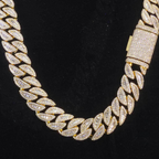 20mm Moissanite Mixed Inlay T Square Cuban Chain