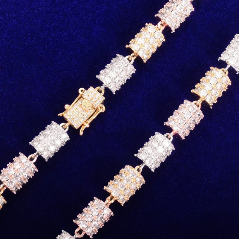 Moissanite Spring Clasp Bamboo Chain