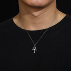 S925 Moissanite Ankh Cross Necklace