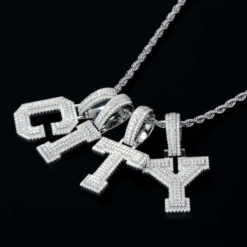 Moissanite Classic Letter Pendant