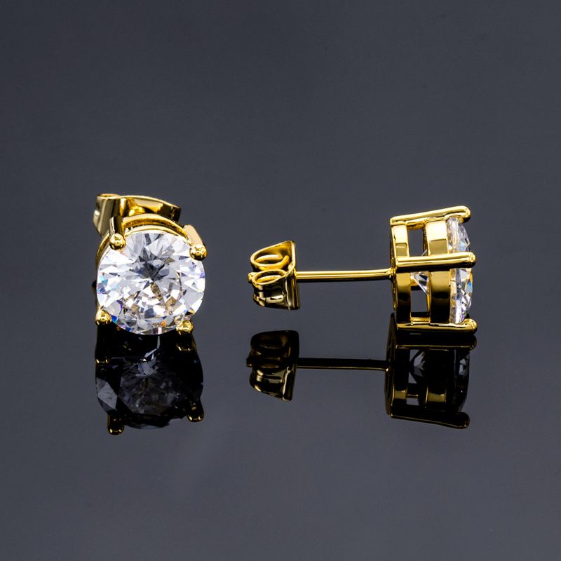 S925 & VVS Moissanite Round Cut Moissanite Stud Earring