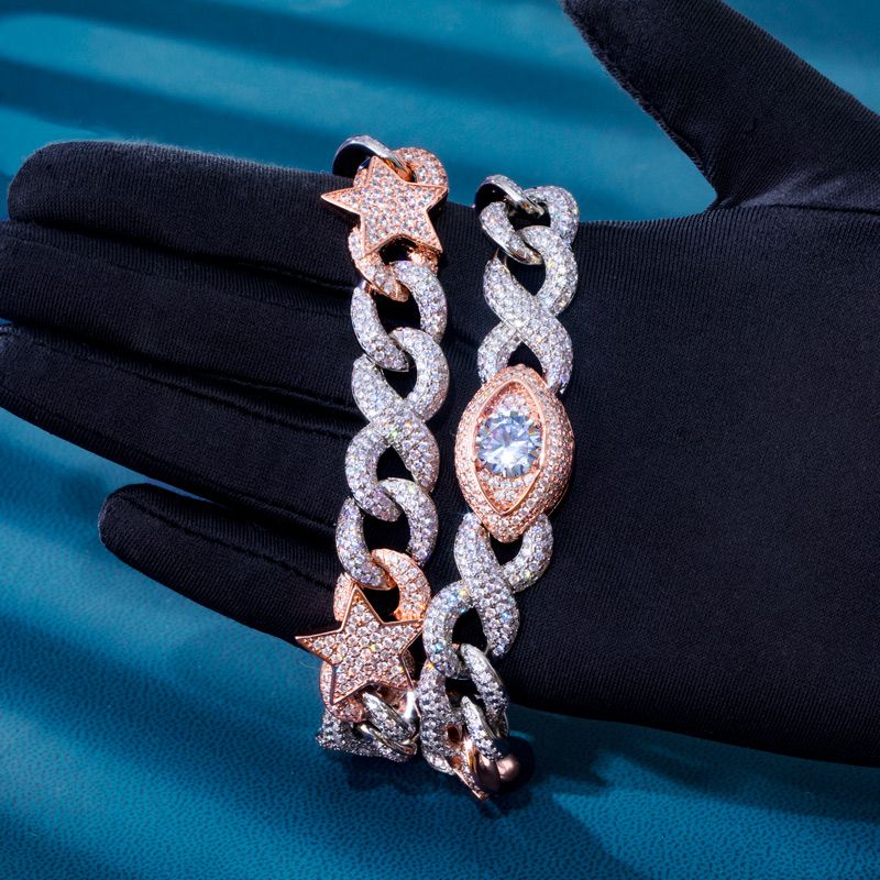 10mm/16mm "Two-tone Star" and "Demon Eye" Cuban Chain