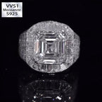 Asche Cut Premium Sparkling Moissanite Ring