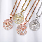 Ice Circle Cut Zodiac Circle Moissanite Pendant