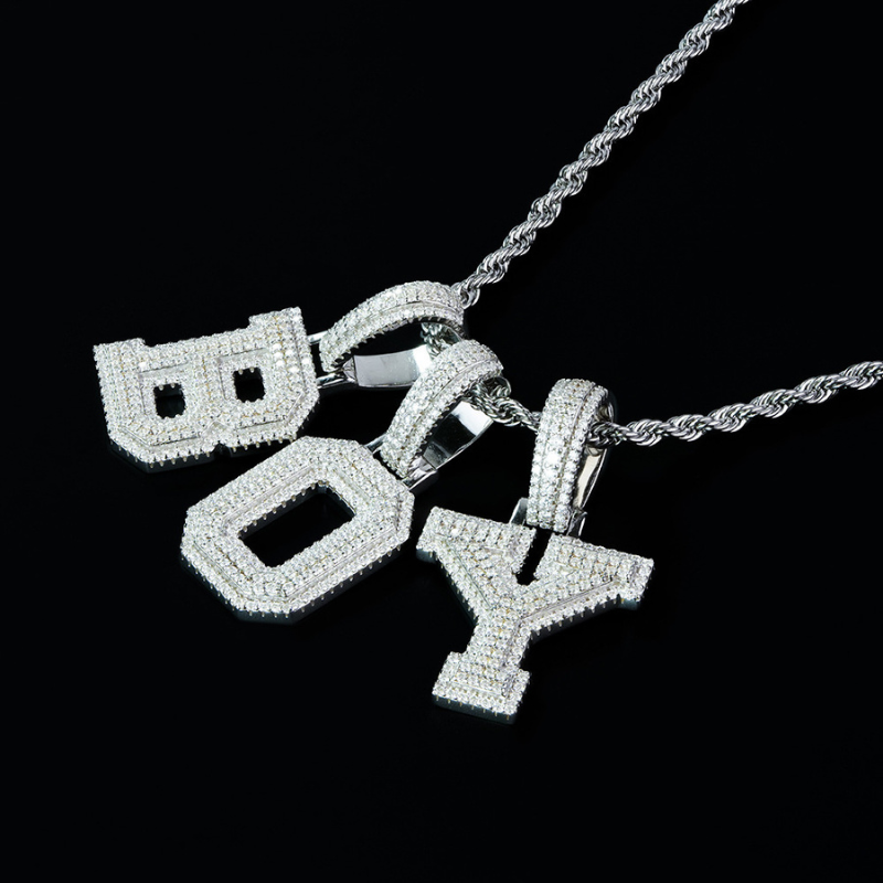 Moissanite Classic Letter Pendant