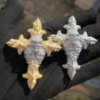 Moissanite Hip Hop Skull Rose Cross Pendant