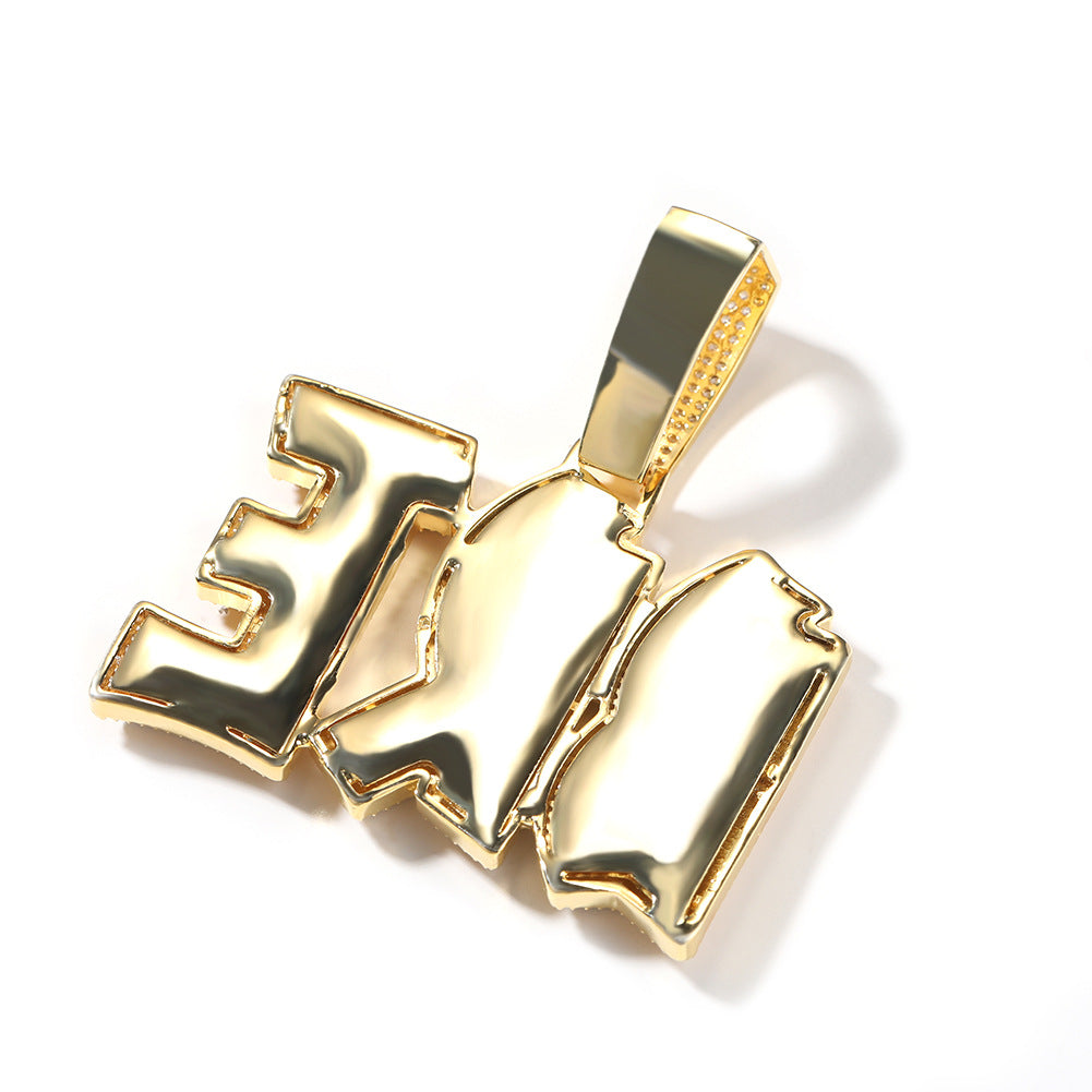DIY Stitching Two-color Letter Moissanite Custom Pendant