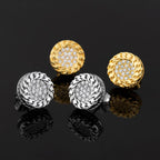 Moissanite Iced Lightning Round Stud Earrings