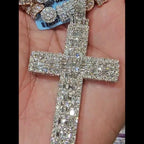 Dual-Tone Cross & Ball Necklace Set - 18K Rose/White Gold