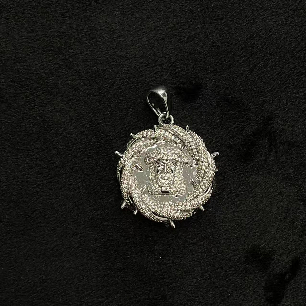Blinged Out Thorn Ring Jesus Piece | Streetwear Drip & Unapologetic Faith