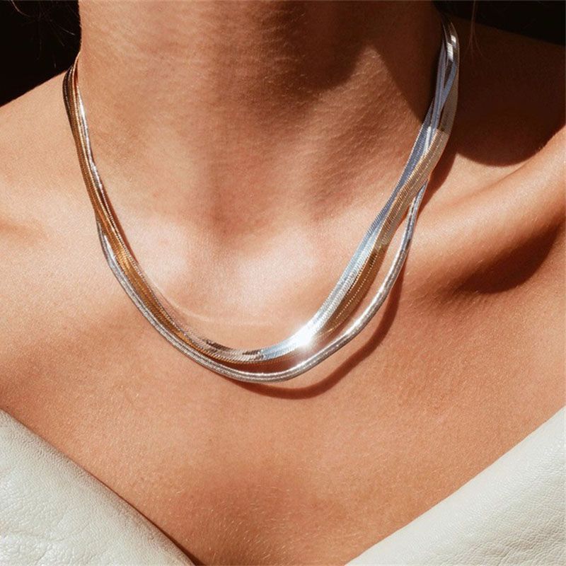 2mm/3mm/4mm/5mm Herringbone Chain in Silver