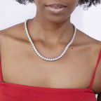 Women's 5mm Tennis Necklace in White Gold