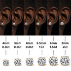 0.5Ct/1Ct/2Ct VVS1 Moissanite Brilliant Round Cut Stud Earrings in S925