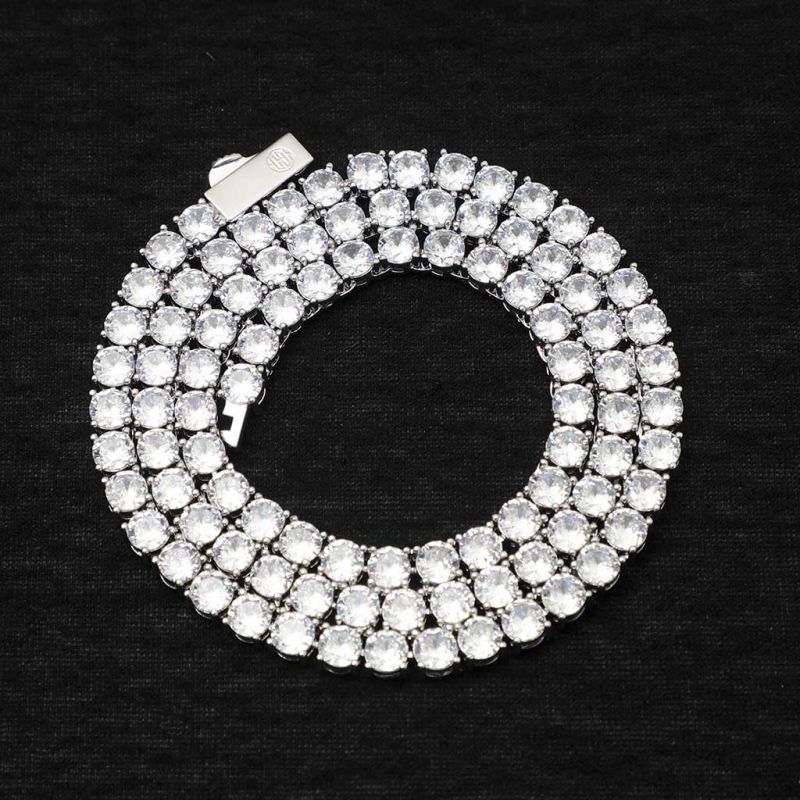 Women's 5mm Tennis Necklace in White Gold