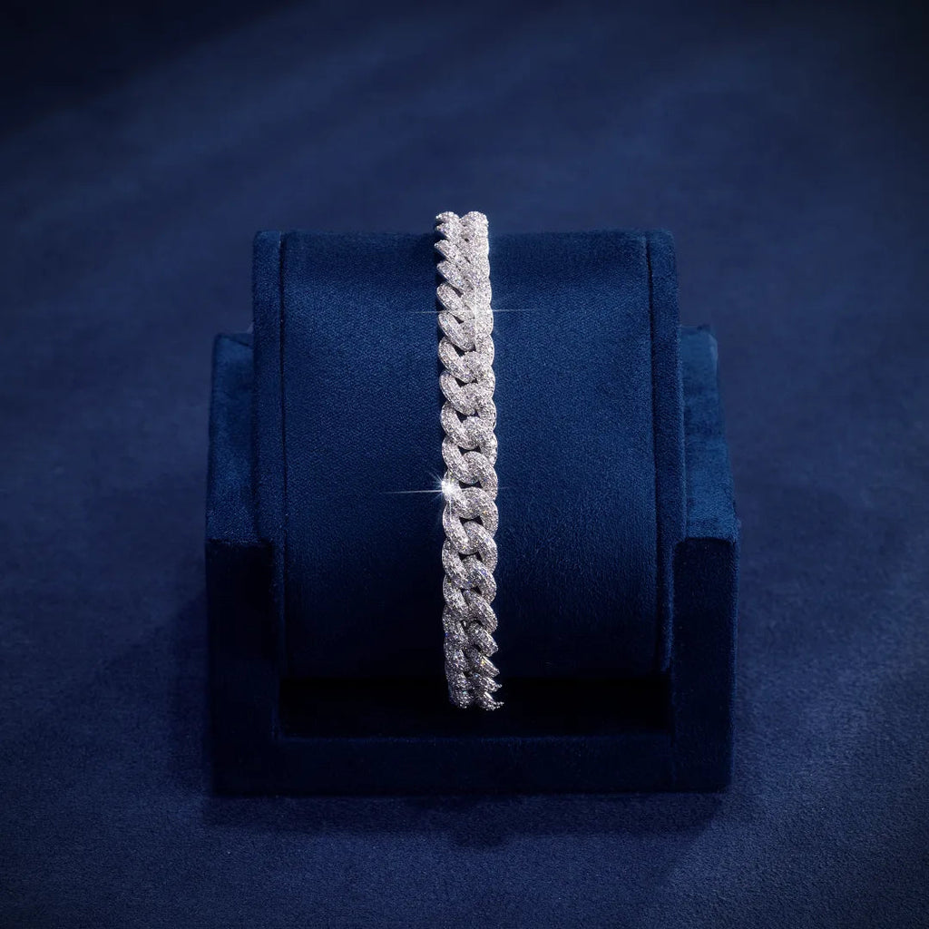 8mm S925 Moissanite Cuban Link Bracelet